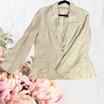 Nili Lotan Vintage Blazer Linen Tan Beige Sz 8 Photo 7