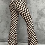 Boho Checkered Flare Pants Multiple Photo 2