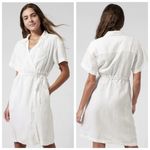 Athleta  Playa Wrap Linen Dress Size 0 White Calla Lily NEW Photo 1