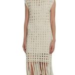 Eleven Six Crochet Midi Dress White Lotus Quiet Luxury Resortwear Tan Photo 12