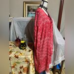 LuLaRoe Shirley Red White Floral Kimono Photo 4