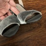 Uterque Gray Velvet Pearl Edgy Feminine Summer Wedding Chic Block Heels Size 37 Photo 3