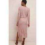 Anthropologie  Eri+Ali Pink Knit  V-neck Midi Long Sleeve Boho Sweater Dress Sz M Photo 11