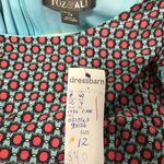 Roz & Ali  New geometric dress sleeveless‎ ruched waist pink blue women’s size 12 Photo 2