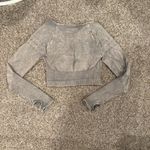 NWT Free People Good Karma Long Sleeve Top | Size: Medium/Large Gray Photo 3