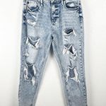 KANCAN Stone Washed Intentionally Ripped Distressed High Rise Mom Jeans Size 27 Blue Photo 0
