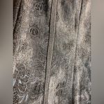 Skirt midi maxi Gray Patterned Brocade Women's Skirt blue grey fringe 12 lined Photo 6