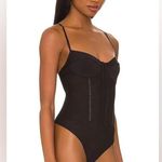 Free People  Night Rhythm Corset Bodysuit Black Size S Photo 5