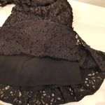 Free People {4}  Black Night Queen Floral Lace Collar Neck Cocktail Dress Photo 10