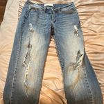 Ripped Straight Legged Skinny Jeans Size 0 Photo 0