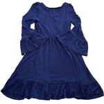 Modcloth  Dress Womens XS Navy Blue Flare Bell Sleeve Ruffle Hem‎ Rayon Stretch Photo 1