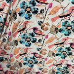 Talbots  Xl Petite Button Down Blouse Top Colorful Bird Print Roll Tab Sleeves Photo 1