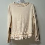 Neon Buddha Womens Ruffle Hem French Terry Top S Ivory Raw Edges Light Academa Photo 0