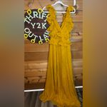 ASOS  Ruffle Sunset Flutter Maxi Golden Yellow Tie Back Chiffon Dress Whimsical 8 Photo 3
