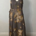 Lulus  feeling freesia grey floral print thigh high slit strappy maxi dress , M Photo 7