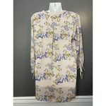 Joan Rivers  Blouse Womens 6 Pink Floral Button Front 3/4 Sleeve Tunic Top Photo 4