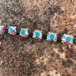 Handcrafted bracelet with sparkly aurora borealis Swarovski crystal Silver Photo 4