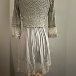 BKE  Boutique Chiffon Lace overlay Flyaway Cardigan. Size XSmall Glacier … Photo 5