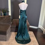Women’s Green Full Length Halter Neck Mermaid Prom Dress Corset Back Size 2 NWT Photo 3