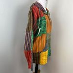 Kathmandu Imports  Boho Colorful Patchwork Tunic Hoodie M/L 100% Cotton Photo 2