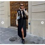 ZARA  Black Sherpa Suede Vest Embroidered floral boho Shearling Photo 1