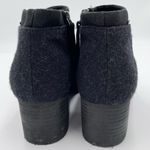 Toms  Women's Loren Suede Wool Blend Ankle Boots Black Size 9 Stacked Heel Photo 7