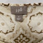 J.Jill Women Beige Brown Floral Print 3/4 Sleeve Tie Neck Tunic Top M Nostalgia Photo 2