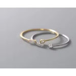 Boutique Dainty 14k Gold Filled‎ Baguette Solitaire Diamond Simulant Ring Photo 13