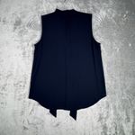 J Crew Shirt Womens XS Navy Blue Tie Neck Button Up Career Casual Versatile Photo 3