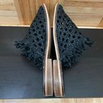 Free People “Mirage” Woven Flat Black Leather Woven Flat Slip on Sandals Size 39 Photo 7