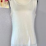 BKE Red Buckle white sleeveless sheer button back blouse Photo 0