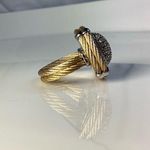 Charriol Celtic Classique Diamond/White Sapphire Cable Ring Gold Size 6 Photo 9