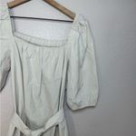 Faherty Khai Poplin Dress in Birch size Small Belted Puff Sleeve Tie Waist Photo 10