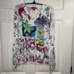Vintage IDI by Matthew Art to Wear Top Women's Size Large Rayon Embellished Bead White Photo 1