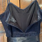 Adrianna Papell  Midnight Blue Cocktail Lace Dress Belt Size 10 Wedding Cocktail Photo 6