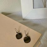 Dark Abalone Square Dangle Earring Vintage “Judith” Silver Brown Black Gray Jewelry Photo 3