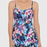 Swim Solutions Empire Waist Tummy Control Swimdress floral Swimsuit Size 8 NWT Photo 0