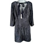 J.Crew  Navy Blue Long Sleeve Sequin Tie Back Mini Dress size 2 NEW Tags Party Photo 7