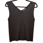 August Silk  Womens Cami Top Size L Black Knit Metallic Thread Sleeveless V‎ Neck Photo 0