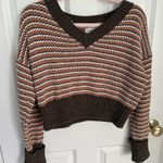 Pink republic  Cropped Striped Knit Sweater Photo 0