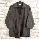 Akris Punto  Olive Green Lace Up Front Blouse Size 6 Photo 0
