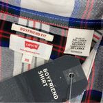 Levi's Levi’s Tartan Plaid Boyfriend Fit Button Front Shirt White Red XS Photo 10