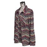 kim rogers  Chevron Sheer Blouse Y2k Western Southwestern Cowgirl Rodeo Boho XL Photo 1