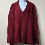 Ava & Viv  Burgundy Shimmer V Neck Sweater Women's 2X Photo 1