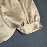 Ann Taylor  Petite Blouse SP Champagne Tie Neck Long Sleeve Dressy Business Top Photo 10