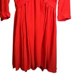 ASOS Elegant Red Dress Pleated Skirt Button Detail Rayon NWT Size 6 Cocktail Photo 3