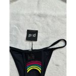 Pacific & Driftwood Taste the Rainbow Bikini Bottom Black Womans Large NWT Photo 2