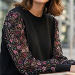 FATE CURVE Velvet Puff Sleeve Sleeve Sweater Black Size 1X Photo 0