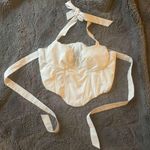 White corset Top Crop Shirt size Small Photo 0