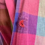 Theory  Rainbow Plaid Collared Shirt Dress Size 4 100% Cotton Photo 3